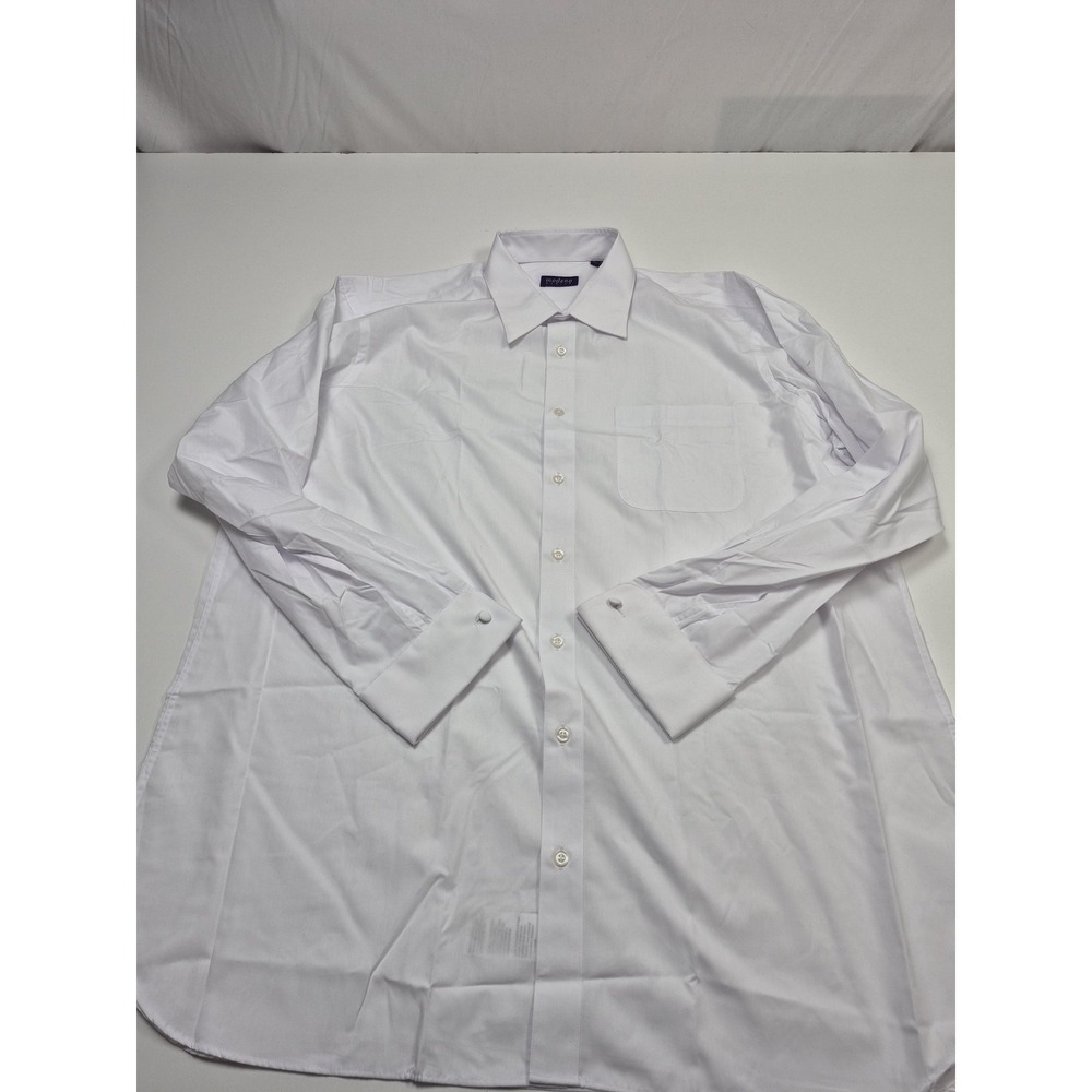 Modena Dress Shirt Mens 18.5 36/37 White Classic Fit Cotton Blend Long Sleeve